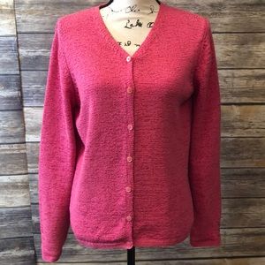 Pendleton pink knit cardigan sweater